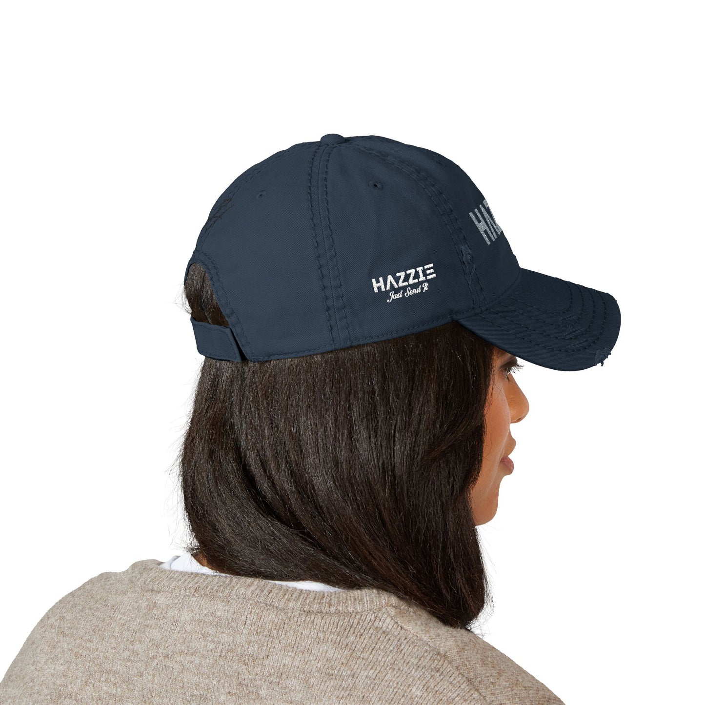 Distressed Vintage Cap with Embroidered Hazzie Logo