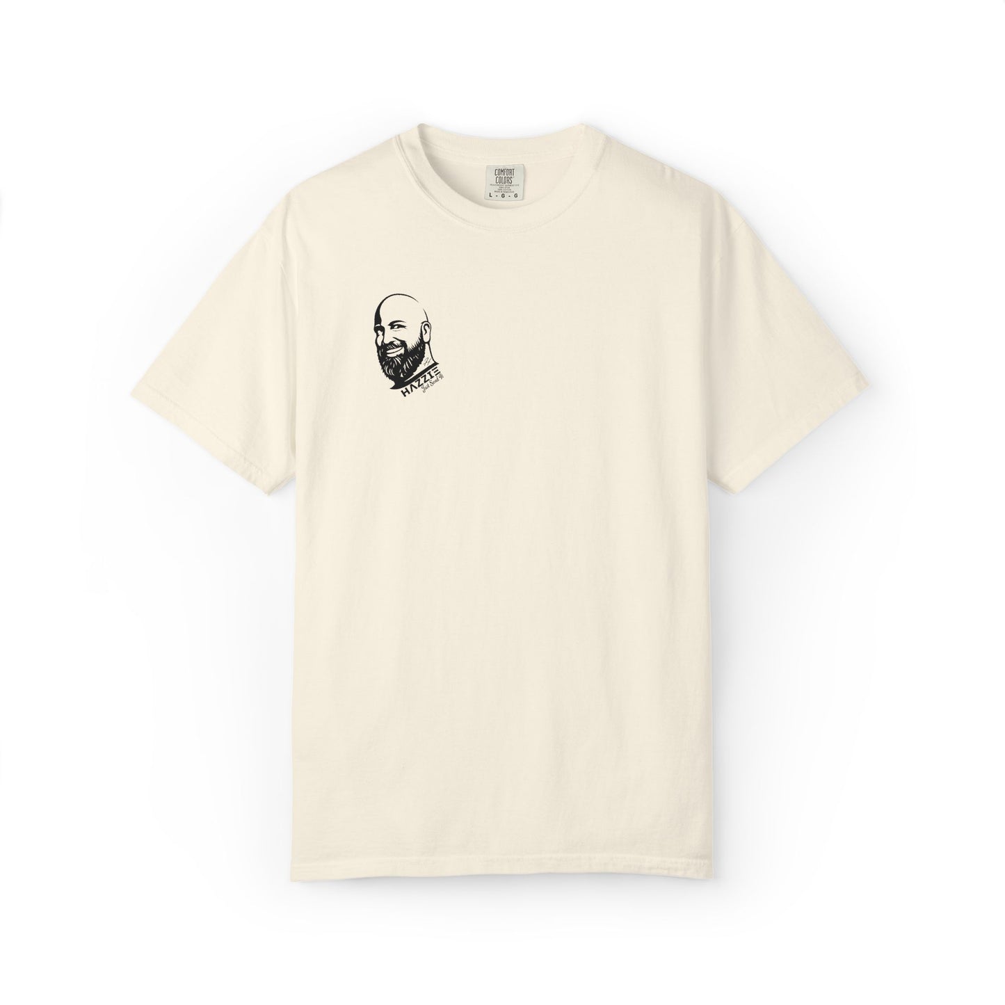 HAZZIE 'Just Send It' T-Shirt — Black & White Logo Front, Large Back Text