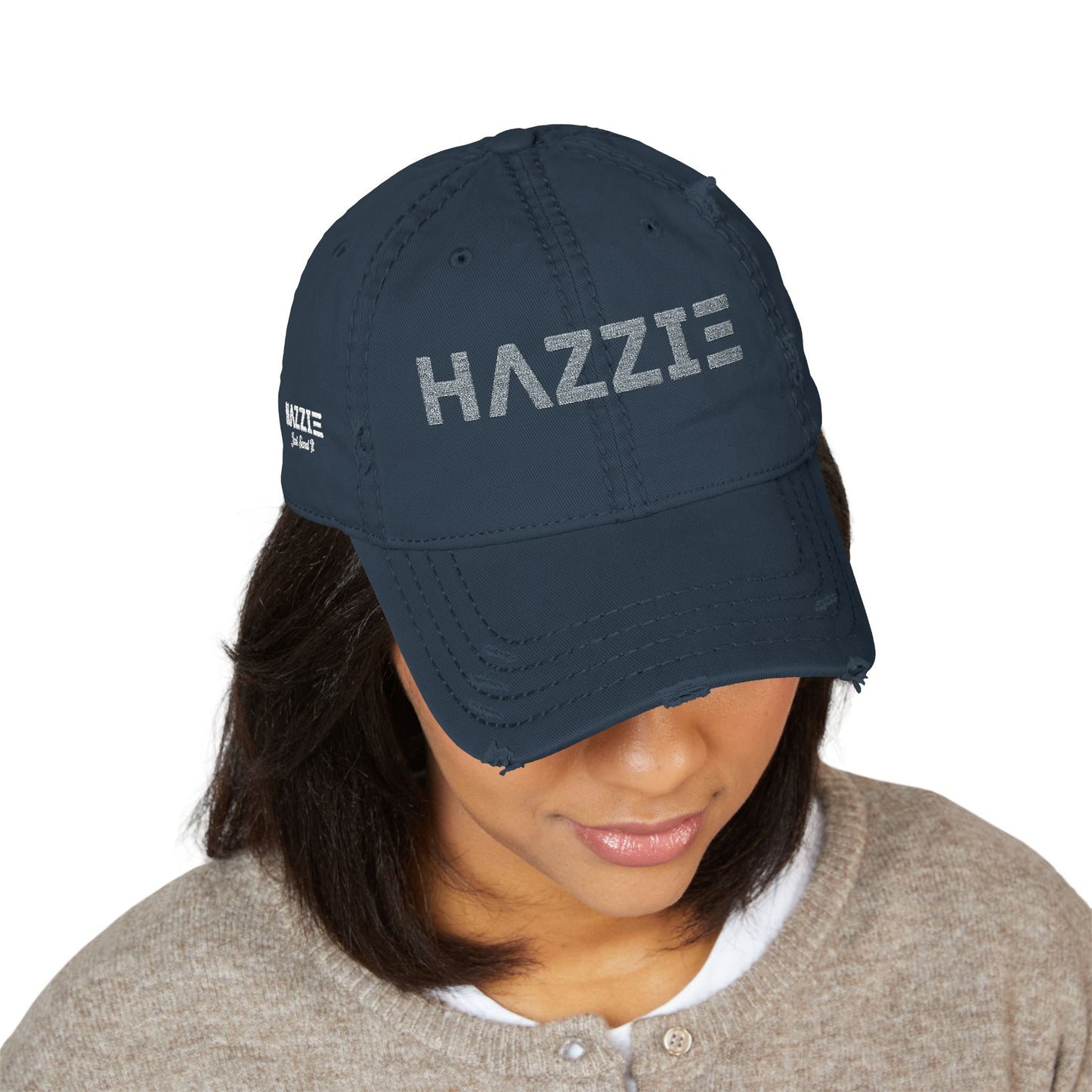 Distressed Vintage Cap with Embroidered Hazzie Logo