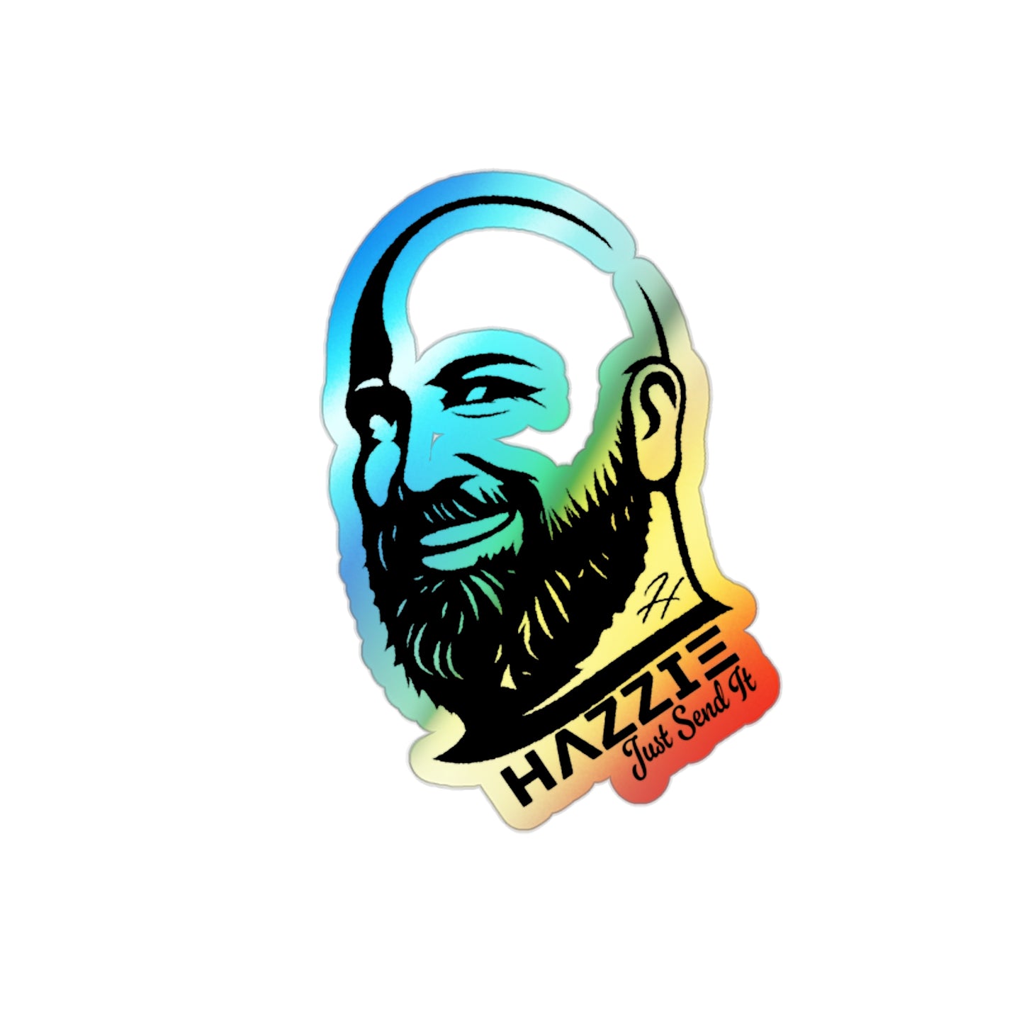 HAZZIE Rainbow Portrait (Just Send It) - Holographic Die-Cut Sticker