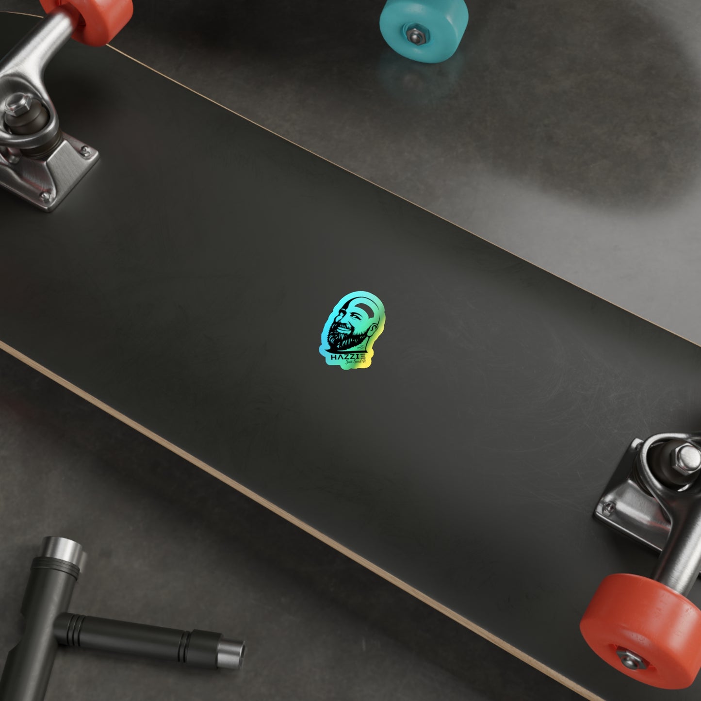 HAZZIE Rainbow Portrait (Just Send It) - Holographic Die-Cut Sticker