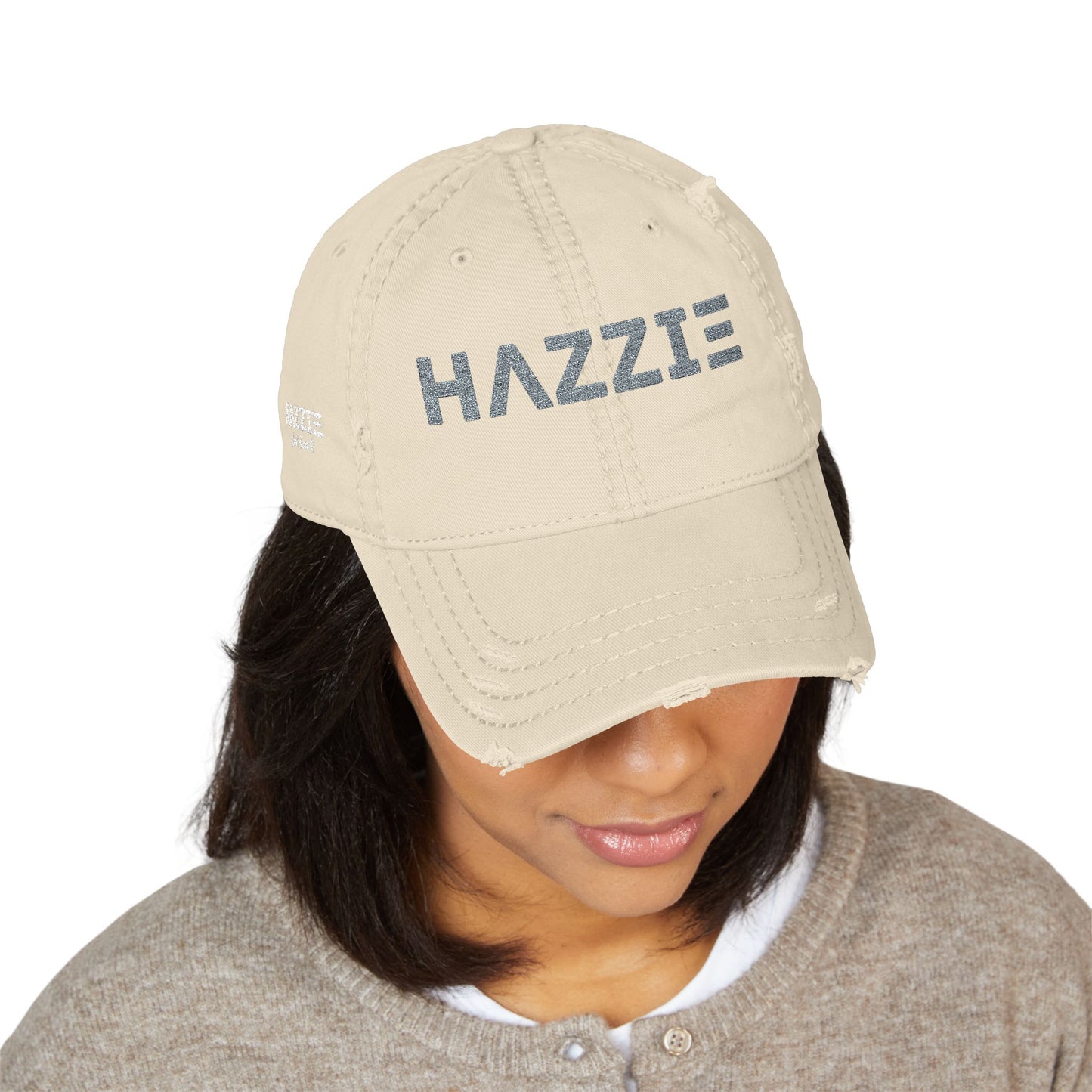 Distressed Vintage Cap with Embroidered Hazzie Logo