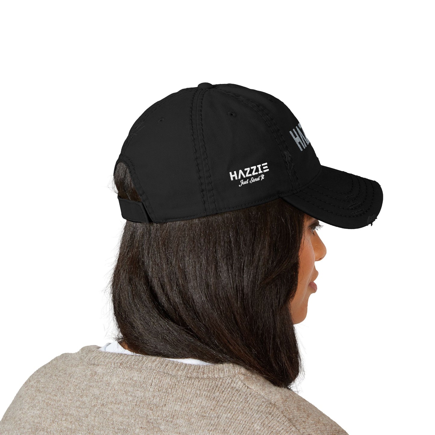 Distressed Vintage Cap with Embroidered Hazzie Logo