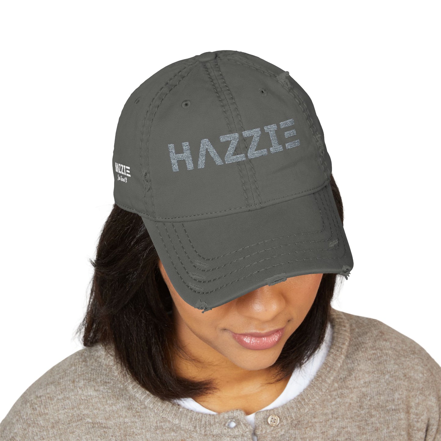 Distressed Vintage Cap with Embroidered Hazzie Logo