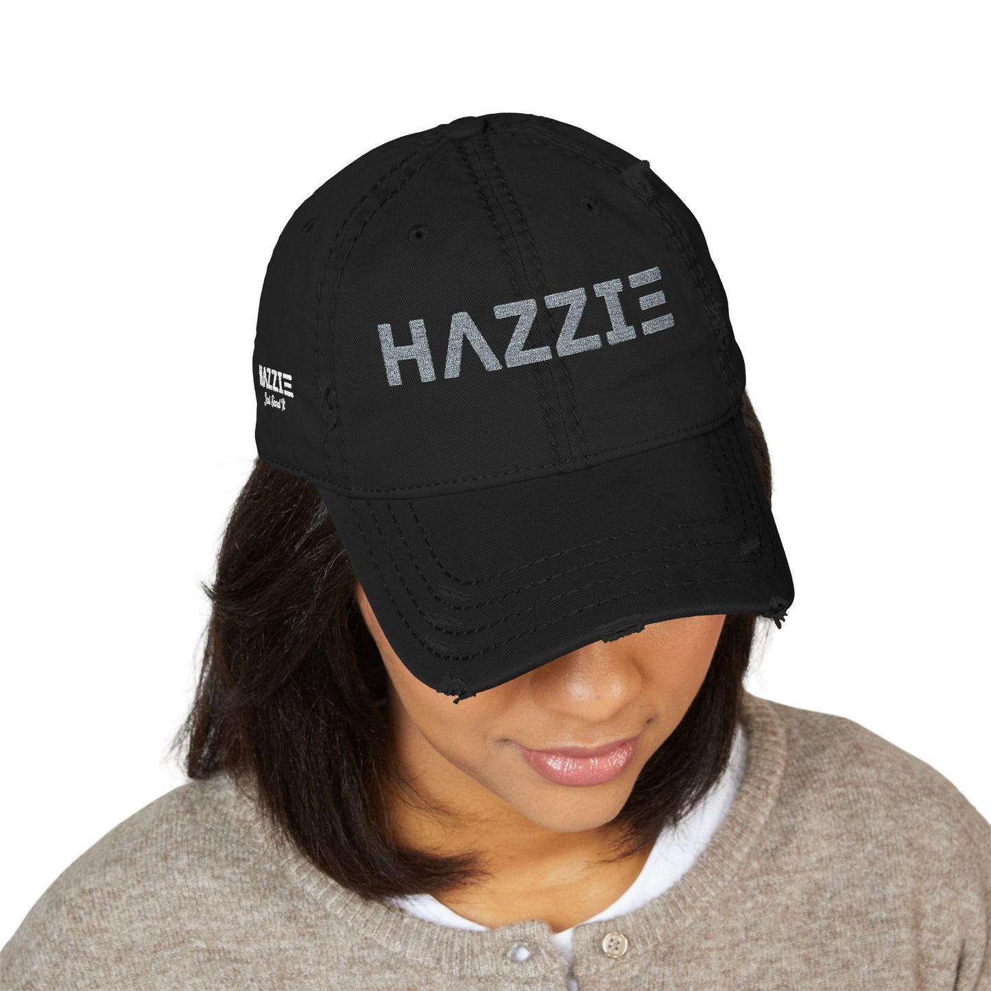 Distressed Vintage Cap with Embroidered Hazzie Logo