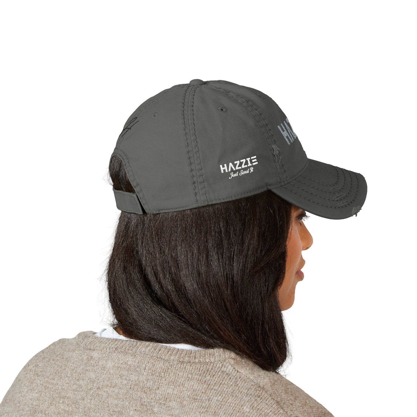 Distressed Vintage Cap with Embroidered Hazzie Logo
