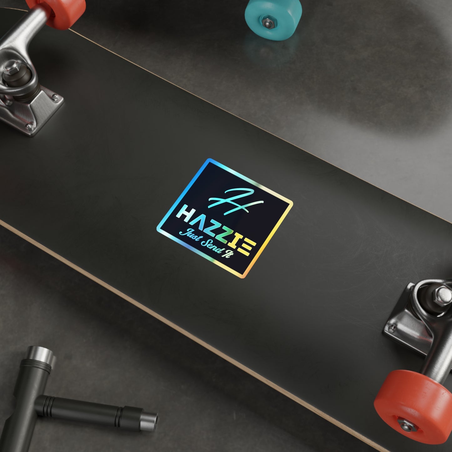 Holographic 'Hazzie Just Send It' Die-Cut Sticker
