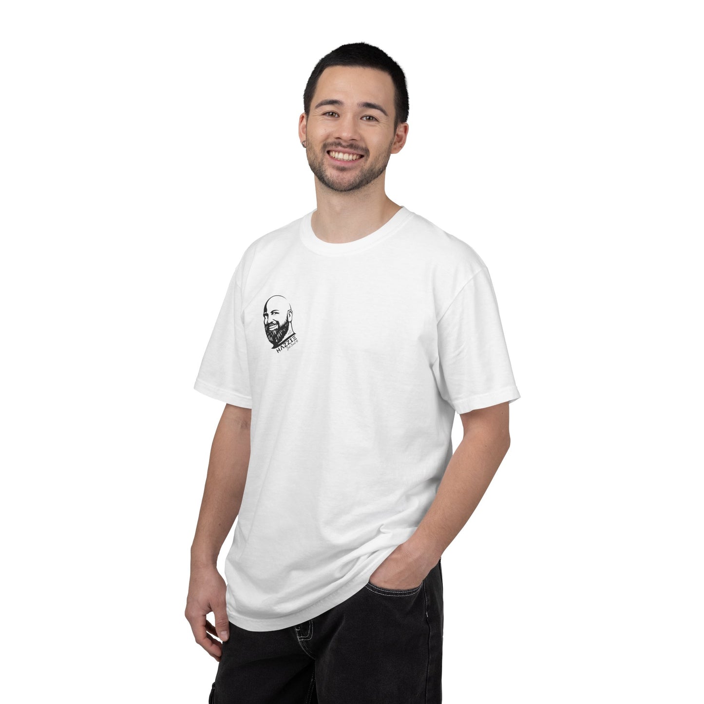 HAZZIE 'Just Send It' T-Shirt — Black & White Logo Front, Large Back Text